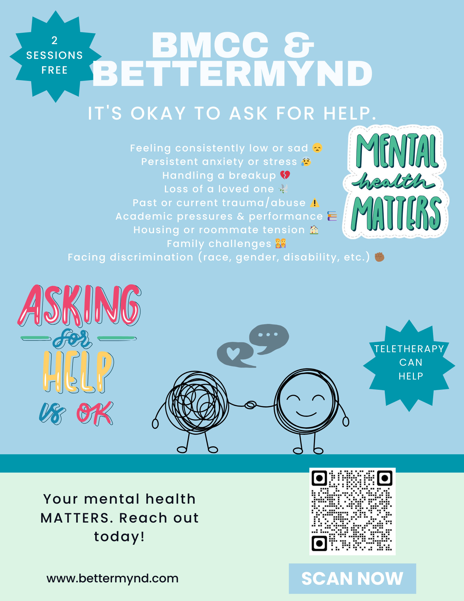 BMCC BetterMynd flyer. Using a screen reader? Please open the PDF file for the full document text.